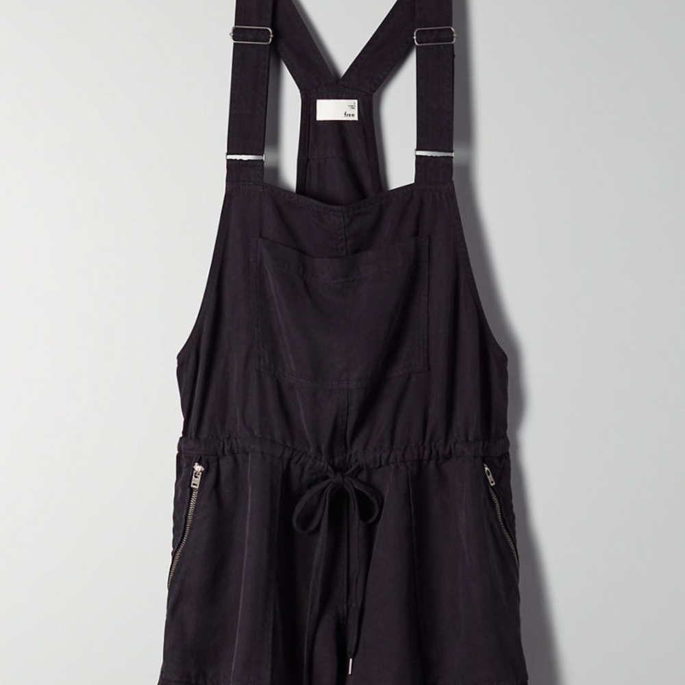 (Wilfred Free) Black Drawstring Overall Romper